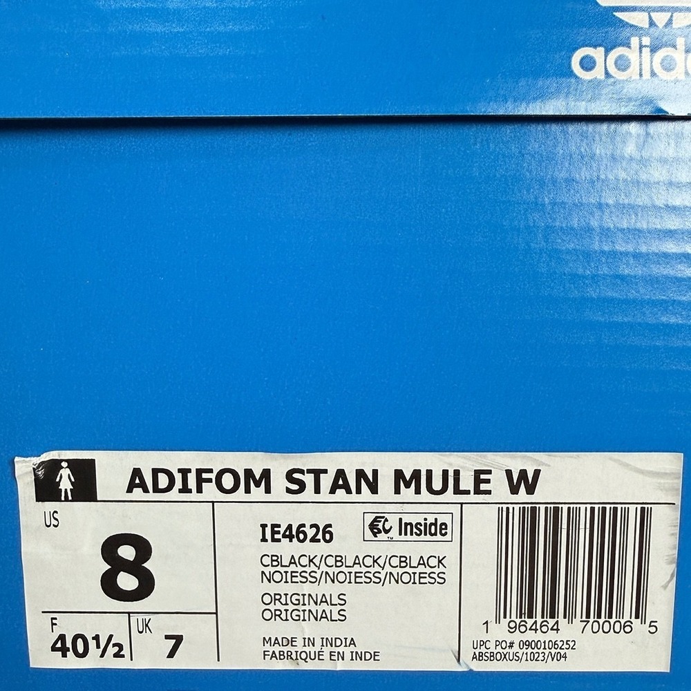 Adidas Adifom Stan Mule / Shoes / Clogs - NEW Womens Size 8 Black #49459-OFCL - Picture 6 of 6